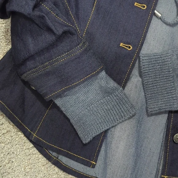 NWT Cinq a Sept Hooded Denim Jacket with Gray Hood - Picture 7 of 14